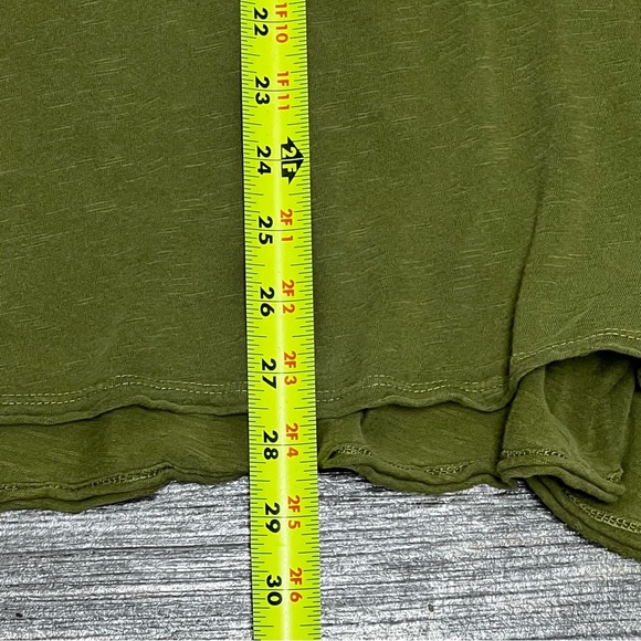 Free People Green Melrose Swing Tunic Top Size Small Green Oversized Raw Edges - Picture 15 of 16